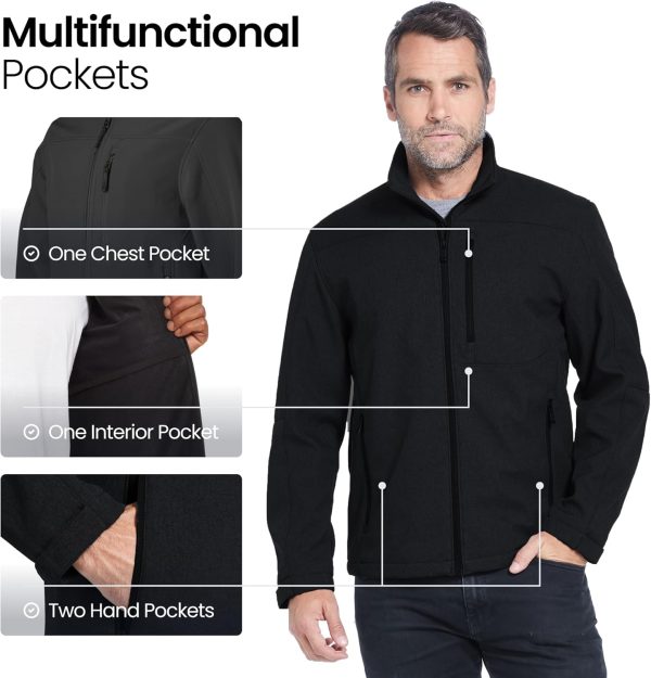 Men's Softshell Jacket – Wind & Water Resistant – Breathable, Midweight Outdoor Coat