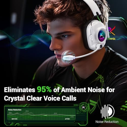 Wireless Gaming Headset with Noise Canceling Microphone for PC, PS5, PS4, Switch, Mac, 2.4 GHz Wireless & Bluetooth 5.4 Gaming Headphones, Cool RGB Lighting, 50Hr Battery, 50mm Drivers - Image 2